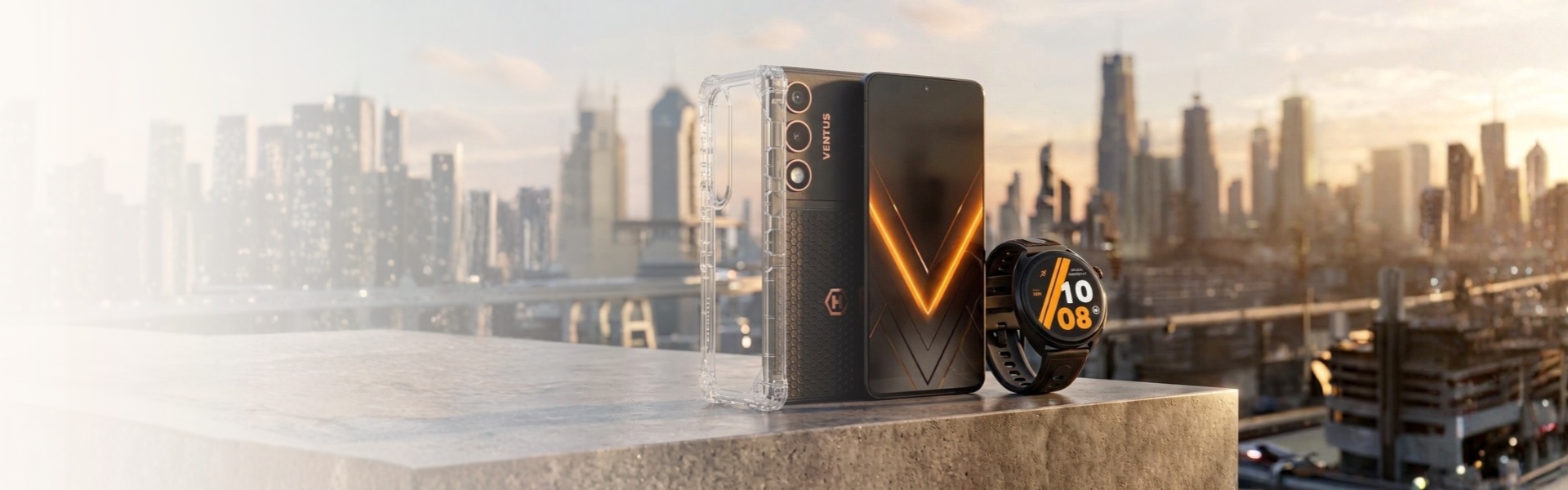 HAMMER VENTUS 5G i HAMMER WATCH VENTUS PRO na tle miasta